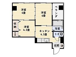 オリオン自動車ビル 3Kの間取図画像