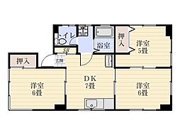 福島ビル 3DKの間取図画像