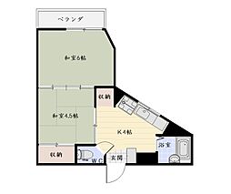 サンコーポ菩提樹 2Kの間取図画像