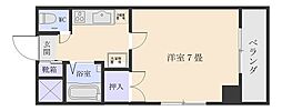 平之町イズミビル 1Kの間取図画像