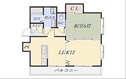 プチ・メゾン紫原 2DKの間取図画像