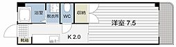 森マンション 1Kの間取図画像