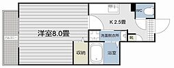 フォレスト鴨池 1Kの間取図画像