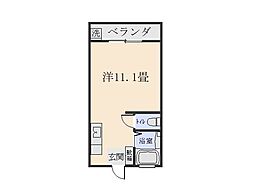 サンシャイン井元ハイツ ワンルームの間取図画像