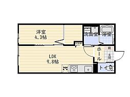 ラ メゾン アンソレイエ 1LDKの間取図画像