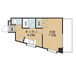 ヨーロピア高麗 1Kの間取図画像