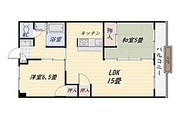 なごみマンション城山 2LDKの間取図画像