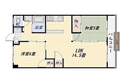 なごみマンション城山 2LDKの間取図画像