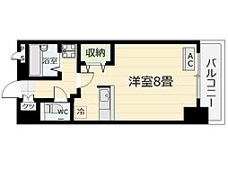 小松原レジデンス 2階ワンルームの間取り