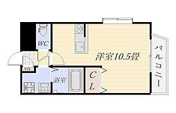 Ｌａ　Ｆｏｒｔｅ 5階ワンルームの間取り