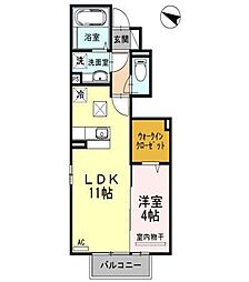 ドリームＨ＆Ｍ 1階1LDKの間取り