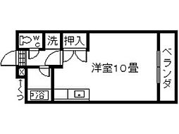 ユースドールＡ 4階ワンルームの間取り