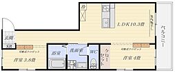 Ｂｅ　ＬＡＢ 4階2LDKの間取り
