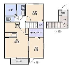 プラスパー 0201 2階2LDKの間取り