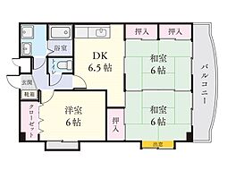 ユーシンハイツ2 3DKの間取図画像