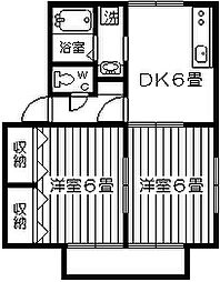イクスピアリベマーイ 2DKの間取図画像