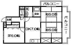 コンフォール裕 3DKの間取図画像