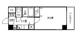 ピアチェーレA 1Kの間取図画像