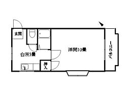 ホワイトハイム2 1Kの間取図画像
