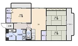 グランドハイツ古垣1 3DKの間取図画像