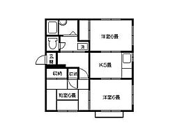 山口ハイツ 3Kの間取図画像