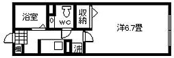タウンコート谷山 1Kの間取図画像