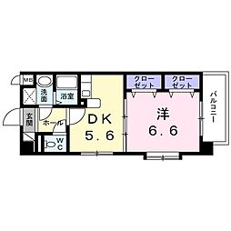 リバーハイツ石塚 1DKの間取図画像