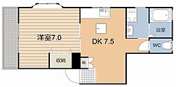 Raffine二軒茶屋 1DKの間取図画像