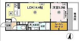 D-Resena和田 1LDKの間取図画像