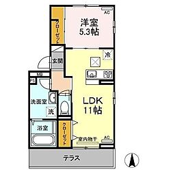 コーラル 1LDKの間取図画像