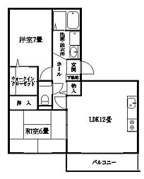 ロック21 2LDKの間取図画像