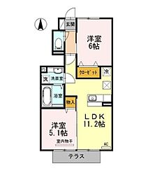 ウィット・サンセリエ 2LDKの間取図画像