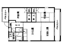 アンバーヒル 3DKの間取図画像