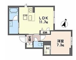 鹿児島市東谷山5丁目アパート 1LDKの間取図画像