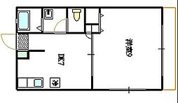 ルーミナスC棟 1DKの間取図画像