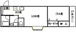 SUNGRANDE大御堂 1LDKの間取図画像