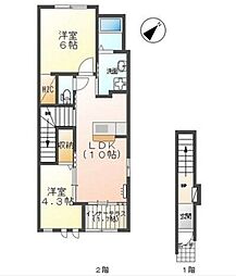 アルカディア 2LDKの間取図画像