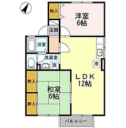 コンフォールU 2LDKの間取図画像
