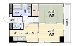 グリーン・ゲイブルス 5階2Kの間取り