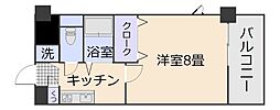 スカイパーク5 1Kの間取図画像