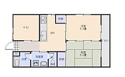 タウンプラザ照国 3階3DKの間取り