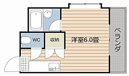 エントピア牧元 ワンルームの間取図画像