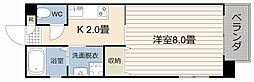 リッチリバー壱番館 4階1Kの間取り