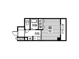 橋口ビル 3階1Kの間取り