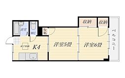 鹿児島実業高等学校剣道部寮 2Kの間取図画像