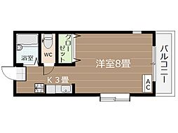 Ｅａｒｔｈ　ｆｌａｔｓ 1階1Kの間取り