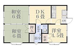 サンスカイコーポ 3DKの間取図画像