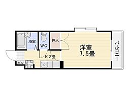 ヴァンテージ騎射場 1Kの間取図画像