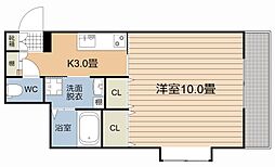 ヴィクトワール六番館 1Kの間取図画像