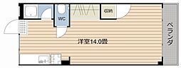 福田ビル ワンルームの間取図画像